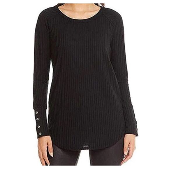 Chaser Waffle Knit Thermal Shirt Black Large - Picture 1 of 9